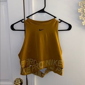 Gold Nike Pro Top